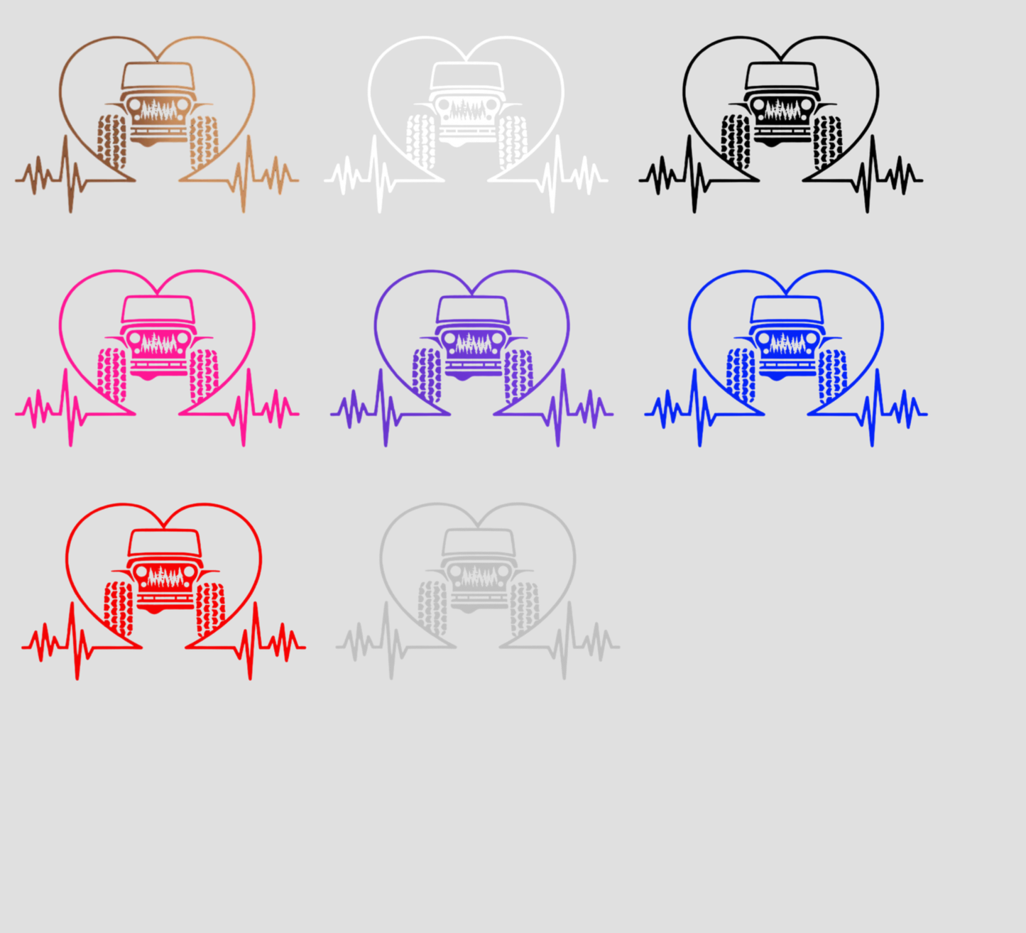 Jeep Heart Beep Decal