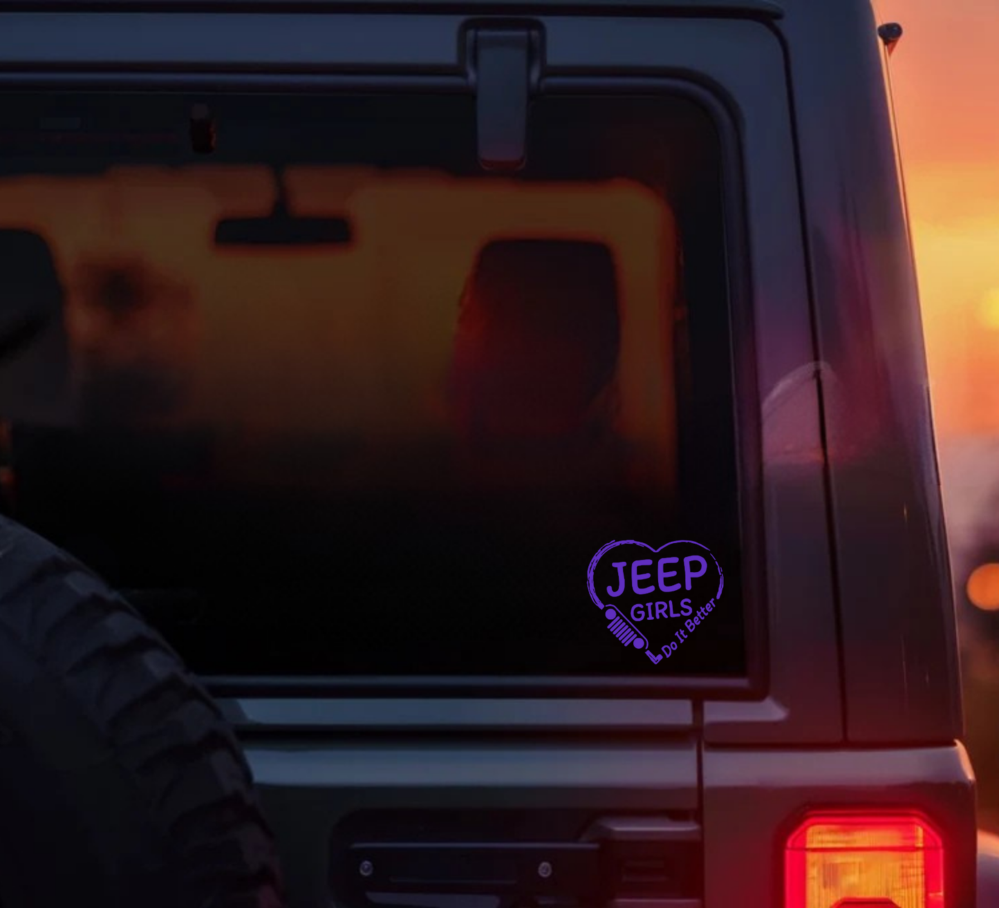 Jeep Girls With Heart Decal