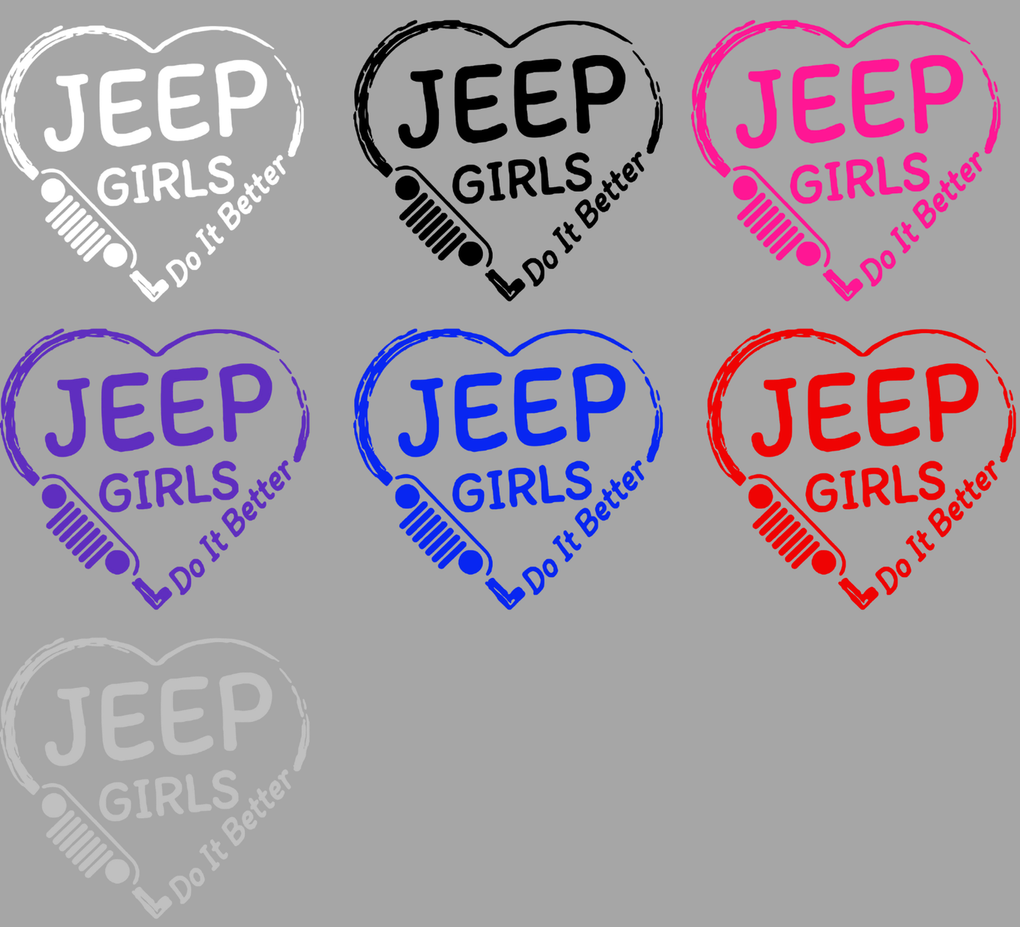 Jeep Girls With Heart Decal
