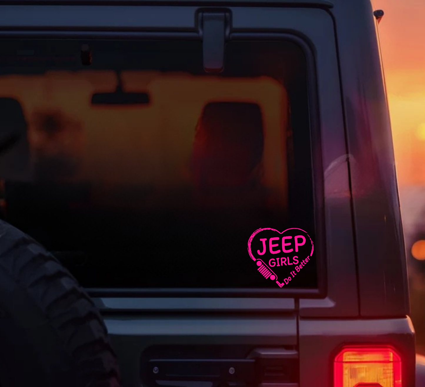 Jeep Girls With Heart Decal