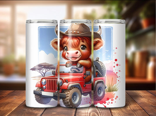 Highland Cow Jeep Tumbler