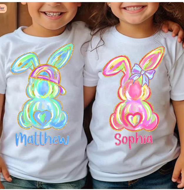 Personalized Kids Bunny Tshirt