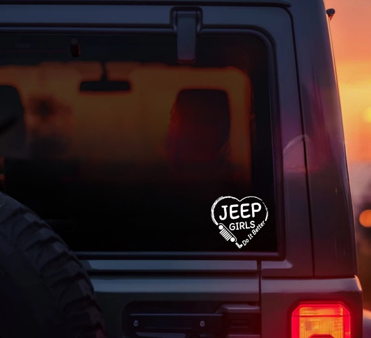 Jeep Girls With Heart Decal