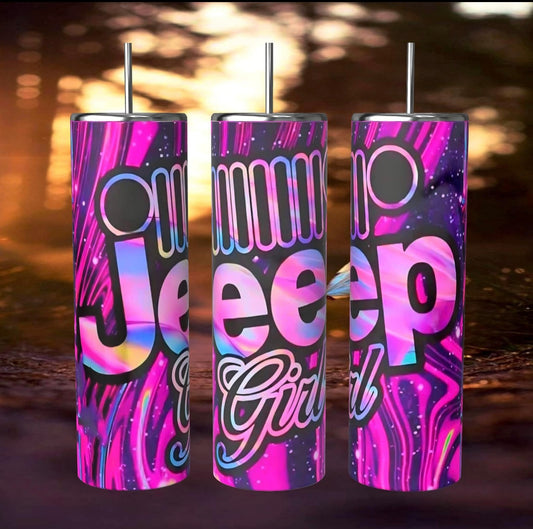 Pink Jeep Girl Tumbler