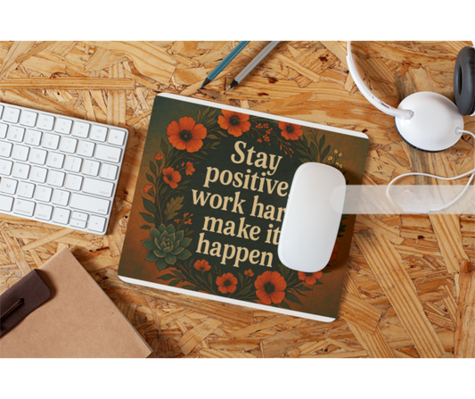 Stay Positive Floral Mousepad