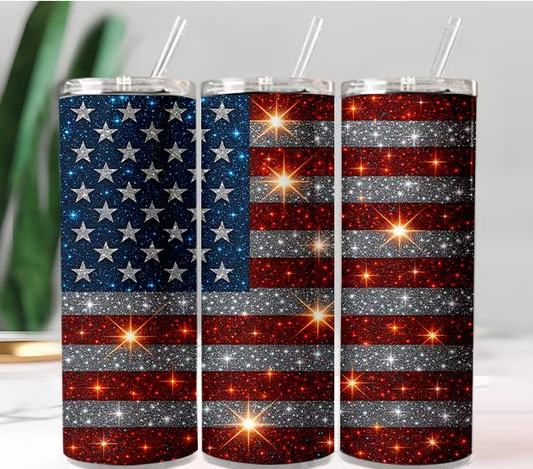 American Flag Tumbler (Sparkle)
