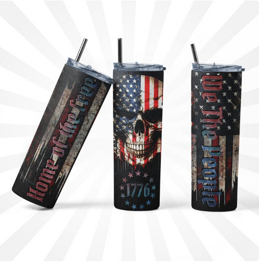 1776 Skull Tumbler